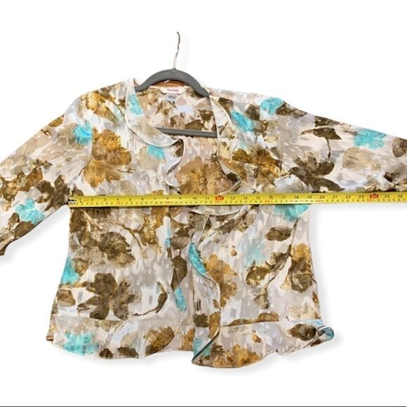 tan Jay Petite Chiffon Open-front Blouse - Picture 7 of 8